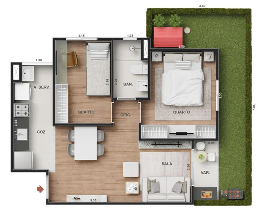 Cobertura, 2 quartos, 103 m² - Foto 20