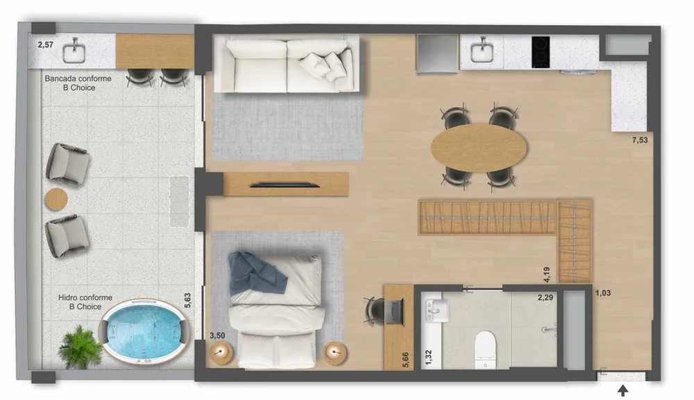 Cobertura, 1 quarto, 72 m² - Foto 8