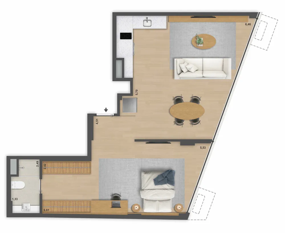 Cobertura, 1 quarto, 72 m² - Foto 10