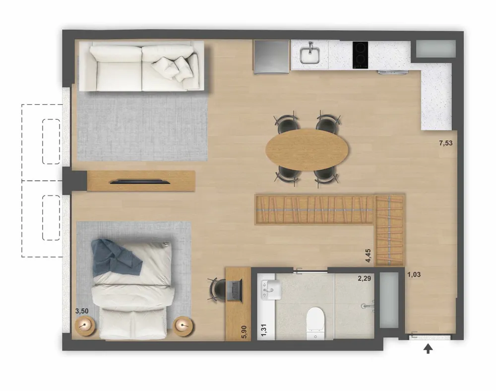 Cobertura, 1 quarto, 72 m² - Foto 14
