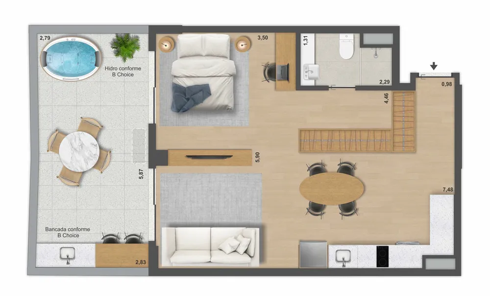 Cobertura, 1 quarto, 72 m² - Foto 18