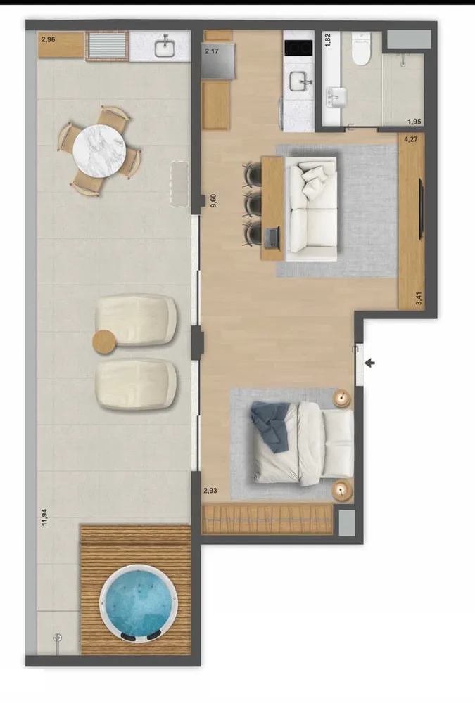 Cobertura, 1 quarto, 80 m² - Foto 1