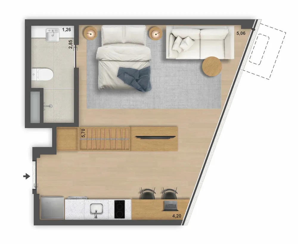 Cobertura, 1 quarto, 80 m² - Foto 26