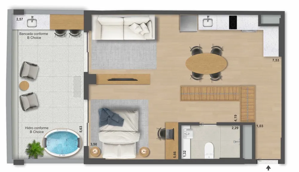Cobertura, 1 quarto, 80 m² - Foto 2