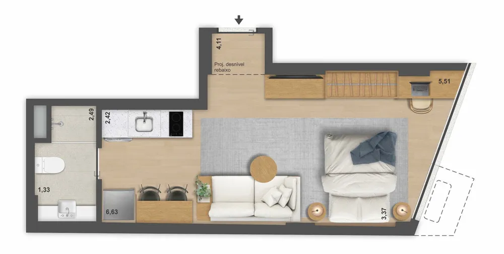 Cobertura, 1 quarto, 80 m² - Foto 9