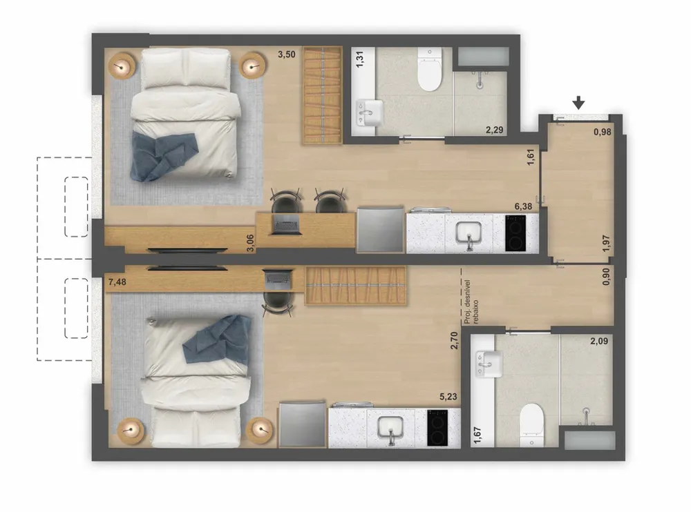 Cobertura, 1 quarto, 80 m² - Foto 22
