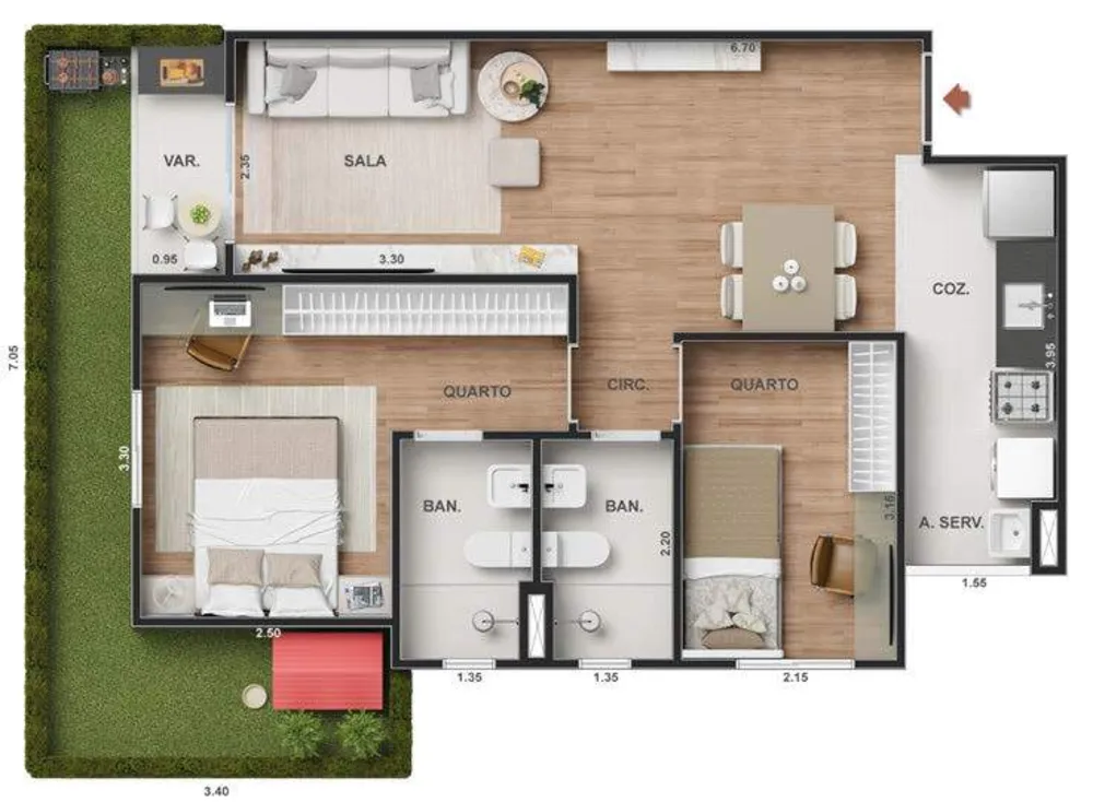 Apartamento, 2 quartos, 50 m² - Foto 52