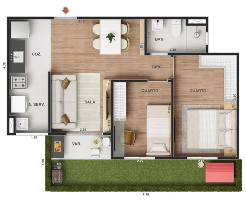 Apartamento, 2 quartos, 50 m² - Foto 48