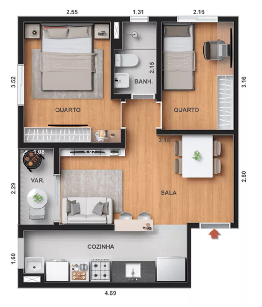Apartamento, 1 quarto, 31 m² - Foto 17