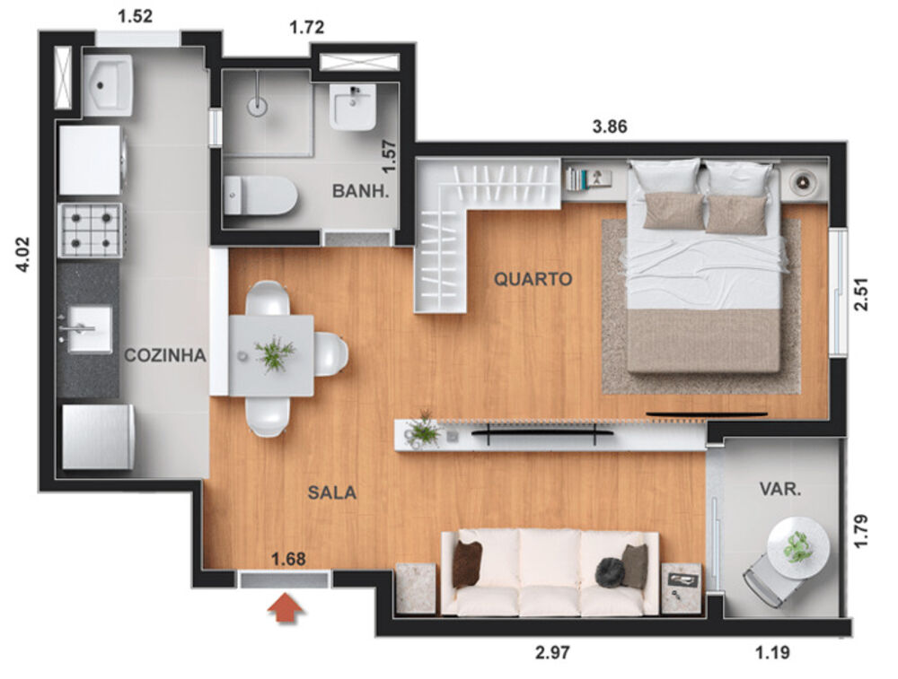 Apartamento, 1 quarto, 31 m² - Foto 11