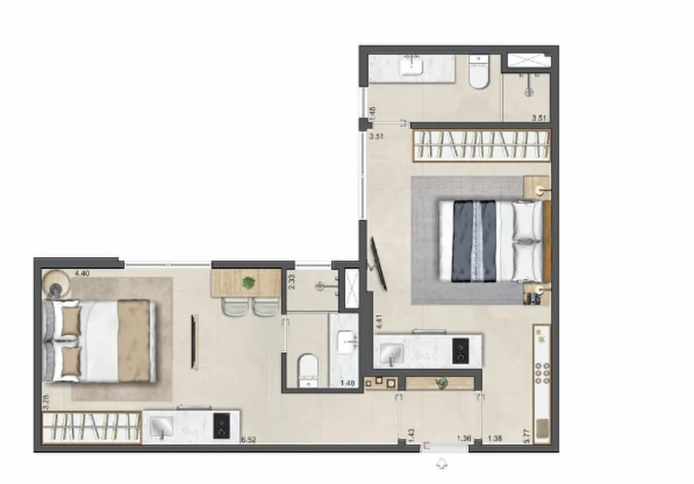 Apartamento, 2 quartos, 77 m² - Foto 13