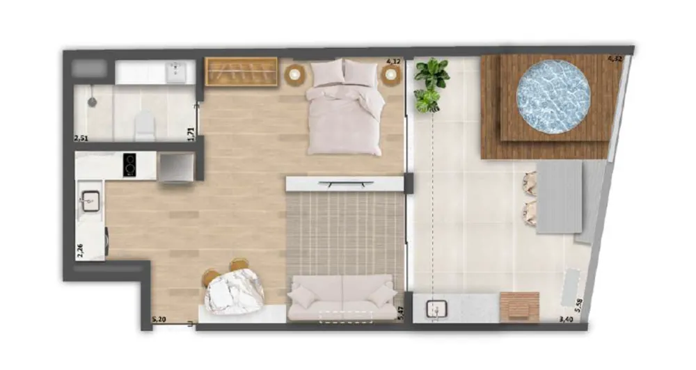 Apartamento, 1 quarto, 57 m² - Foto 7