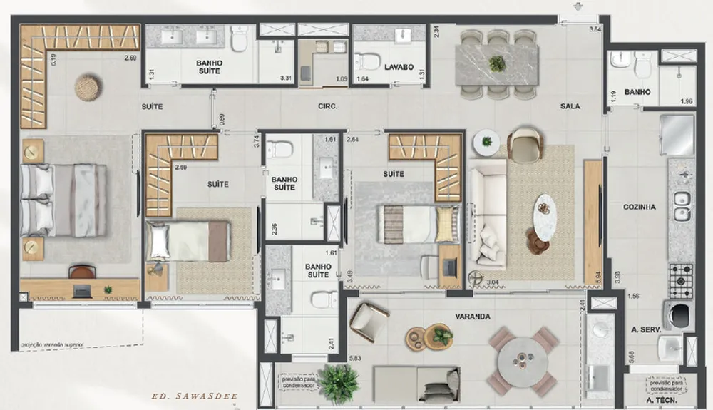 Apartamento, 4 quartos, 128 m² - Foto 55
