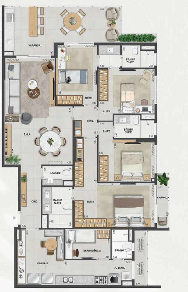 Apartamento, 4 quartos, 128 m² - Foto 59