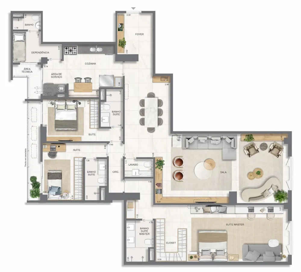 Apartamento, 3 quartos, 131 m² - Foto 151