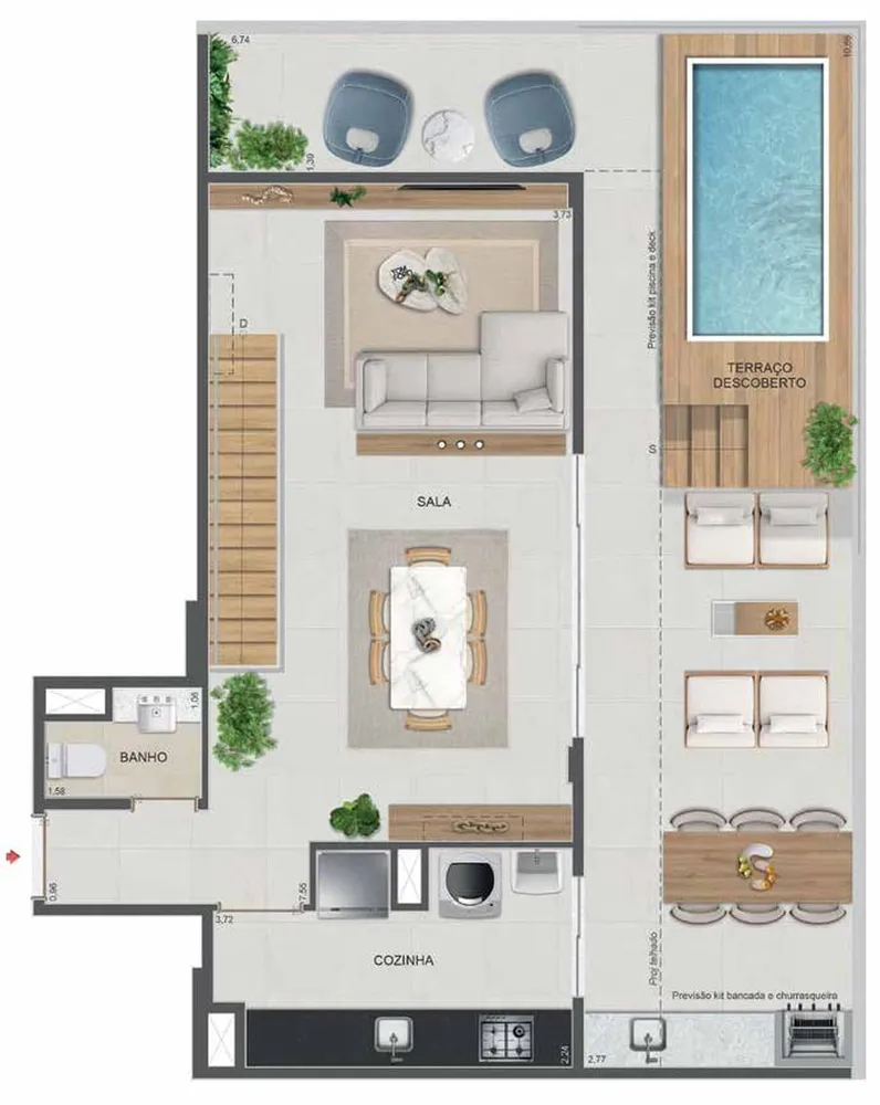 Cobertura, 1 quarto, 110 m² - Foto 107