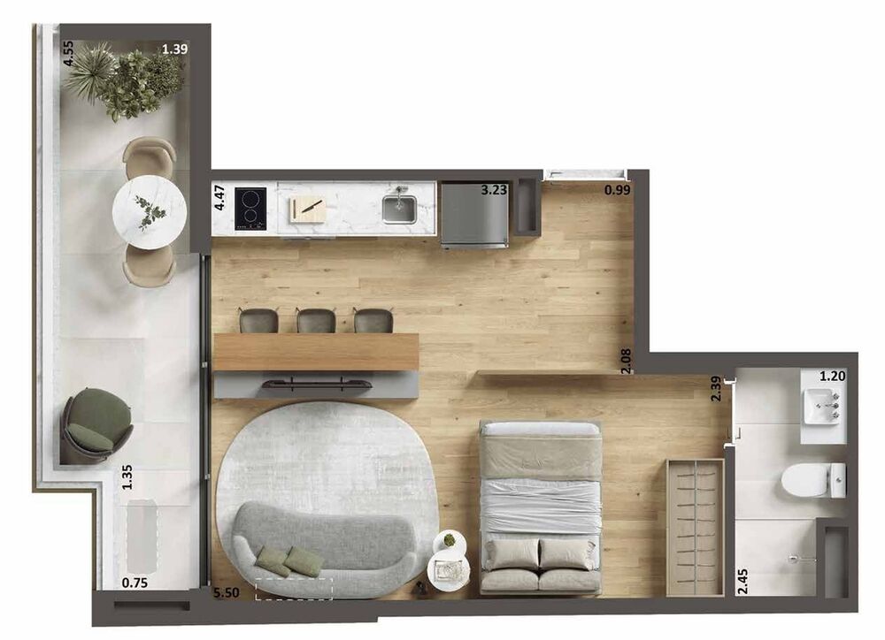 Apartamento à venda com 1 quarto, 39m² - Foto 12