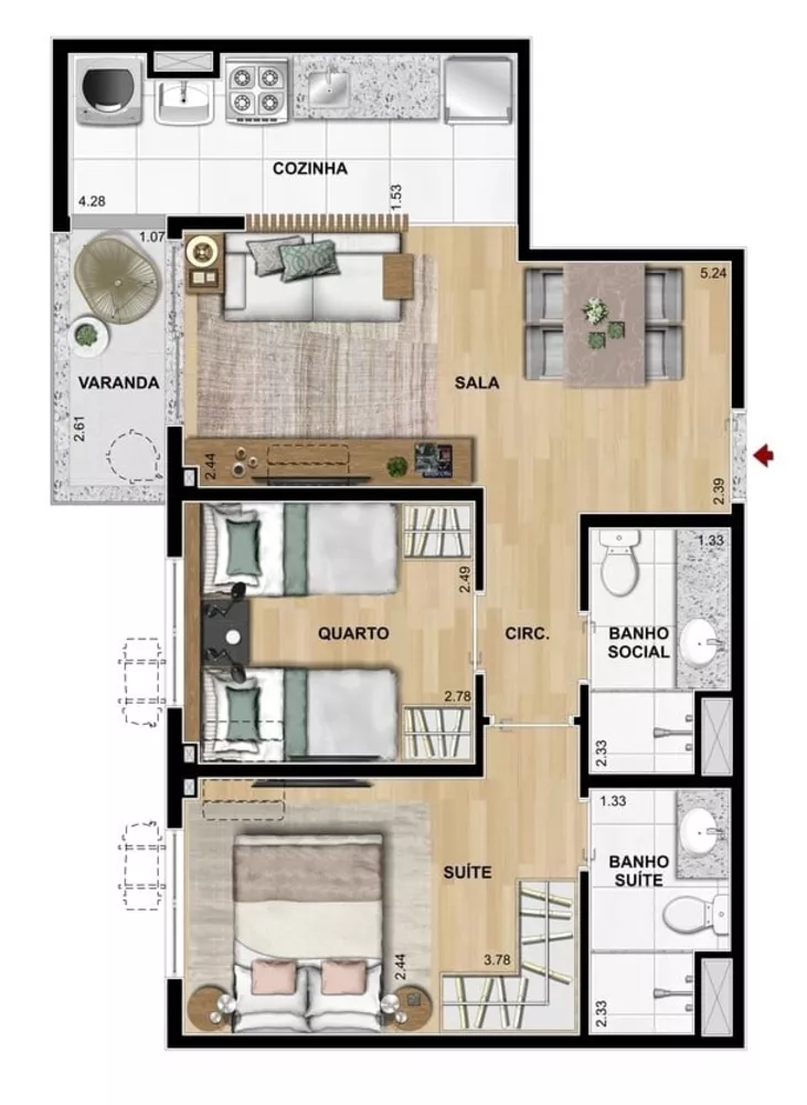 Apartamento, 3 quartos, 68 m² - Foto 31