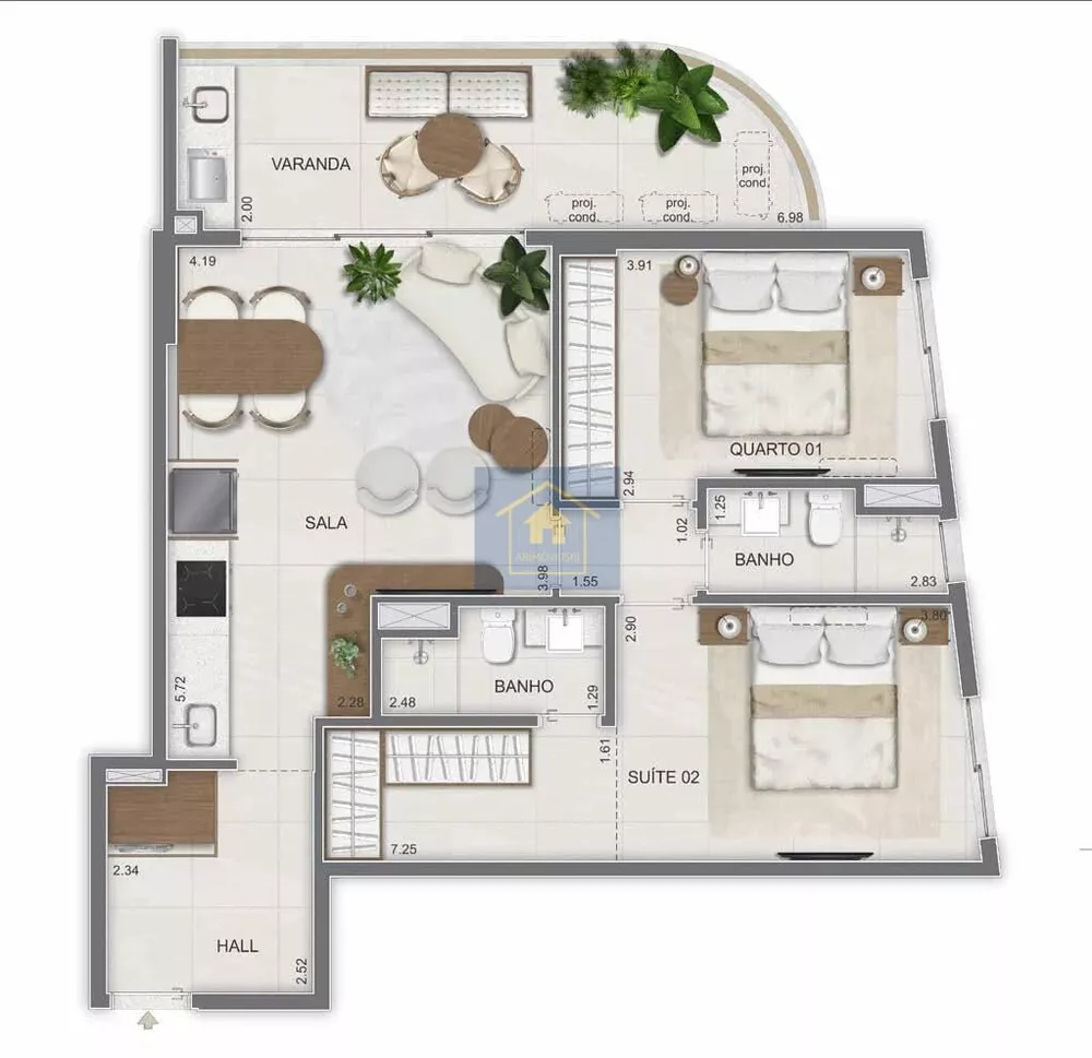 Apartamento, 2 quartos, 75 m² - Foto 12