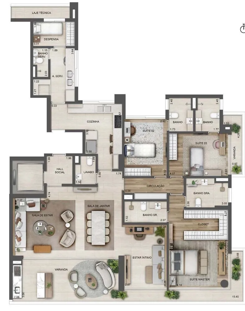 Apartamento, 4 quartos, 369 m² - Foto 52