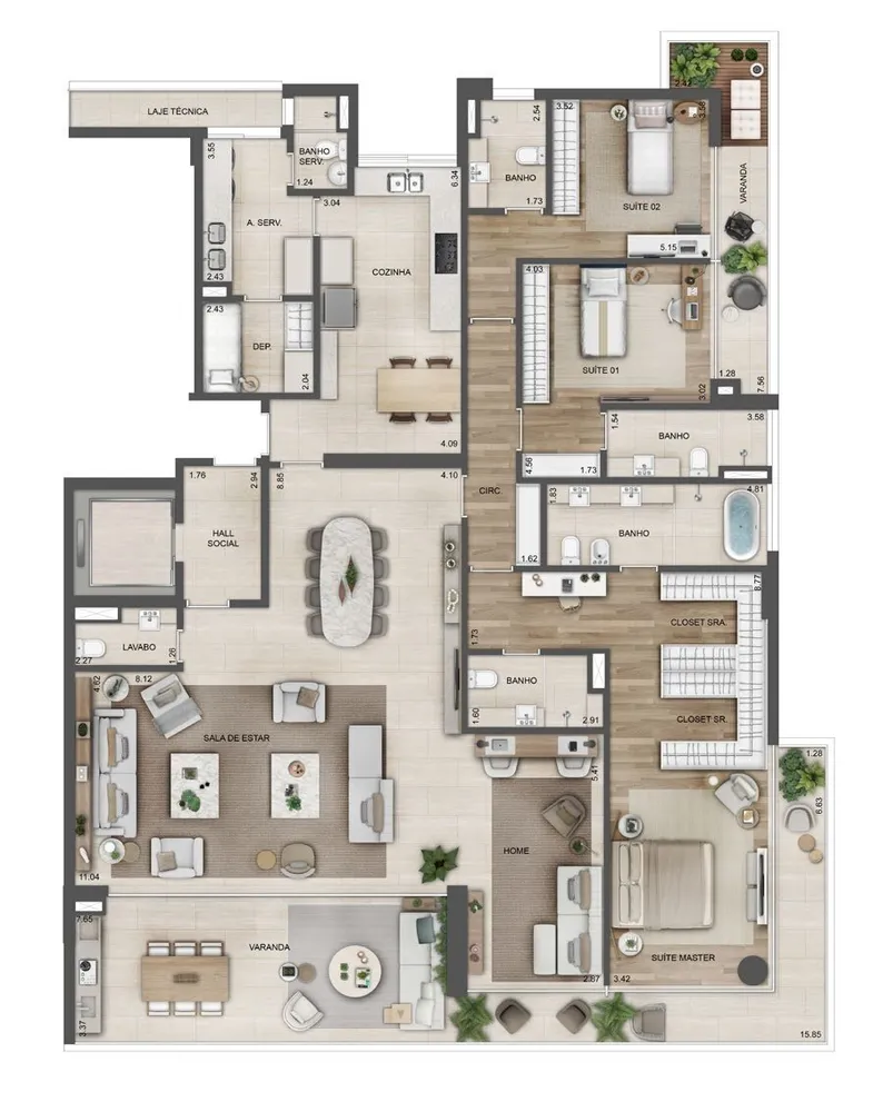 Apartamento, 4 quartos, 369 m² - Foto 56