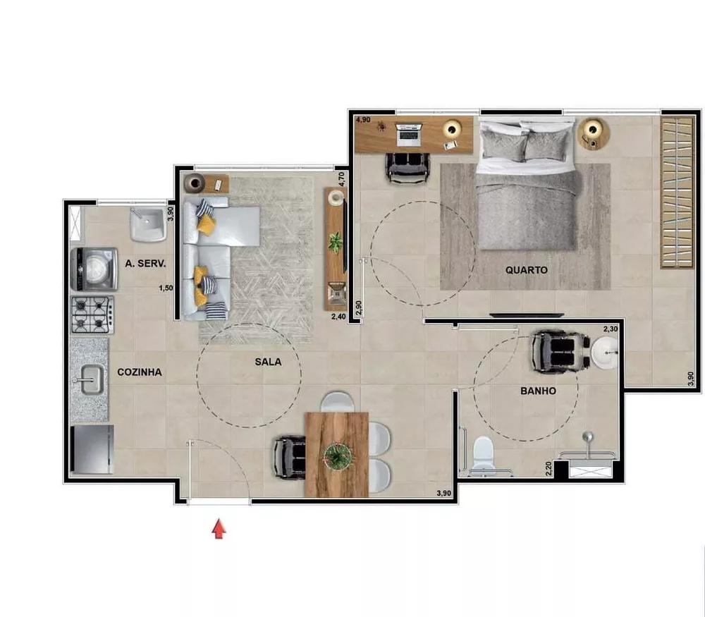 Apartamento, 1 quarto, 34 m² - Foto 58