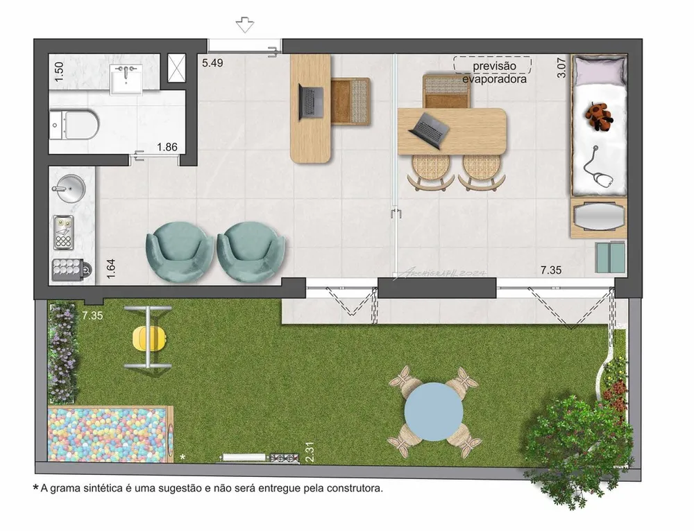 Sala-Conjunto, 54 m² - Foto 12