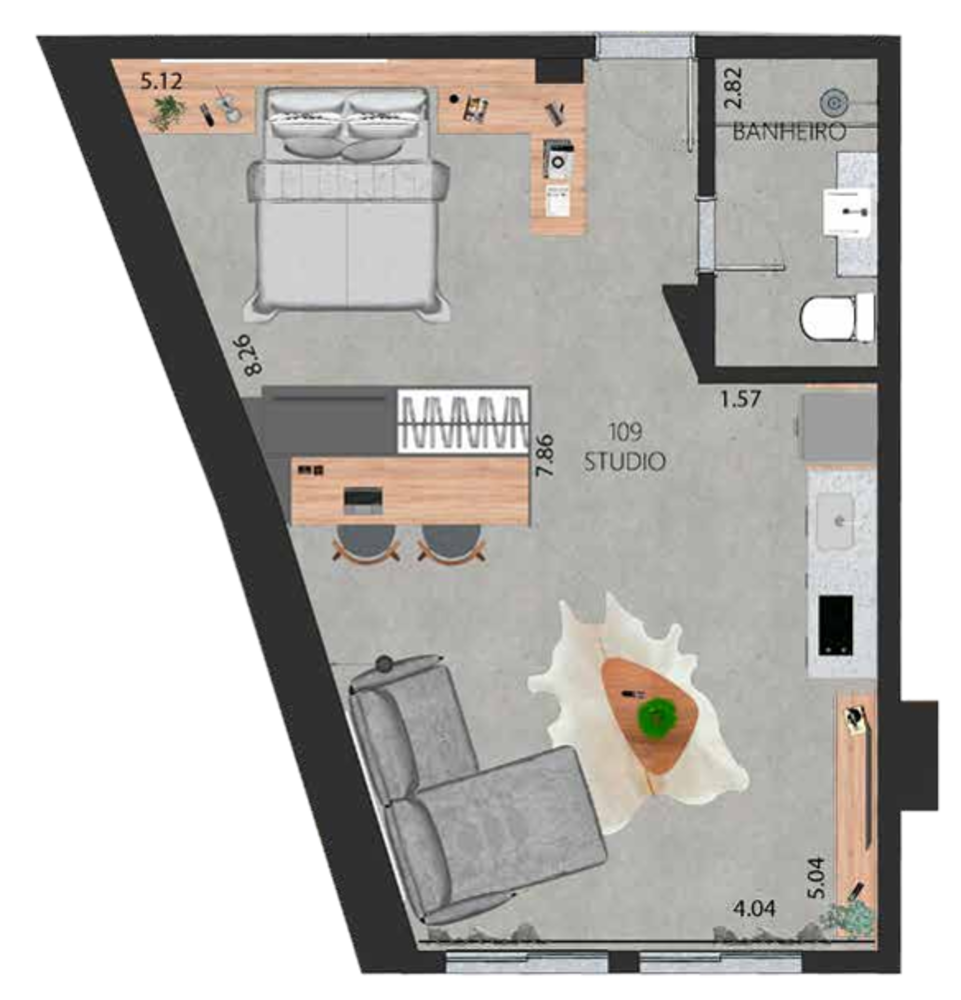 Apartamento à venda com 1 quarto, 48m² - Foto 9