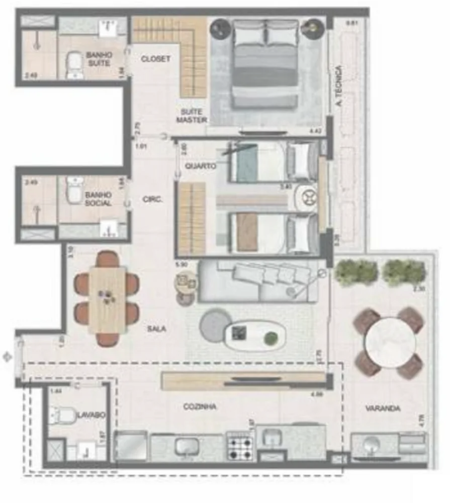 Apartamento, 2 quartos, 77 m² - Foto 79
