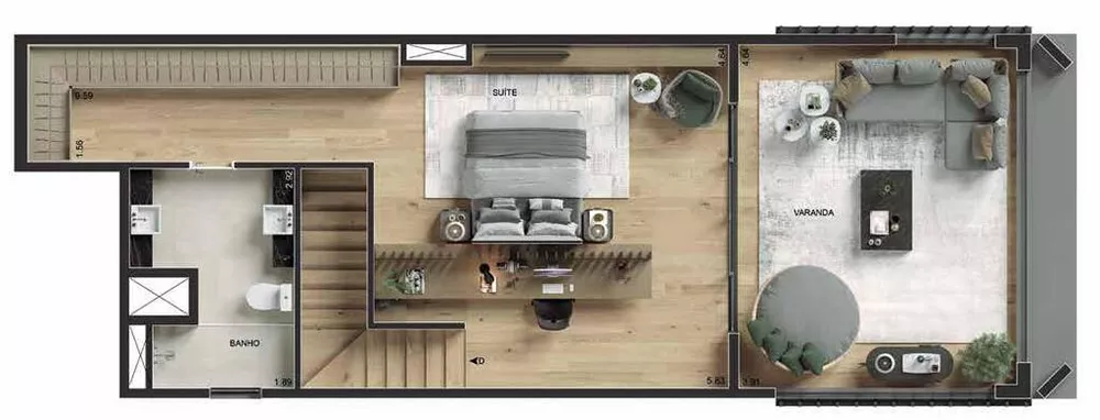 Apartamento, 1 quarto, 58 m² - Foto 28