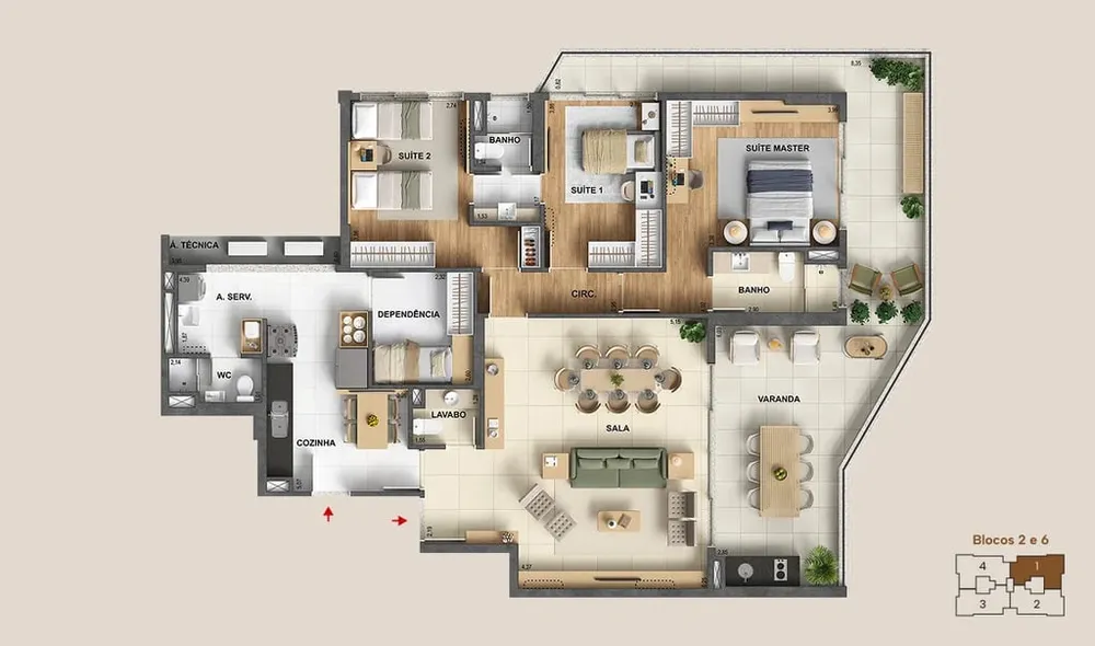 Cobertura, 5 quartos, 171 m² - Foto 22