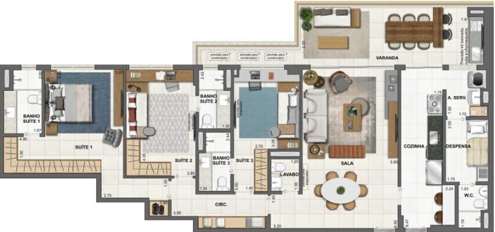 Apartamento à venda com 3 quartos, 139m² - Foto 8