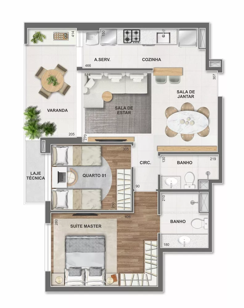 Apartamento, 2 quartos, 66 m² - Foto 67
