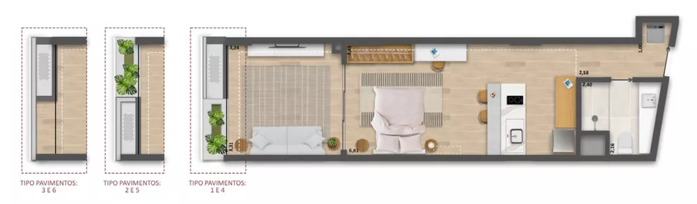 Apartamento, 1 quarto, 43 m² - Foto 21