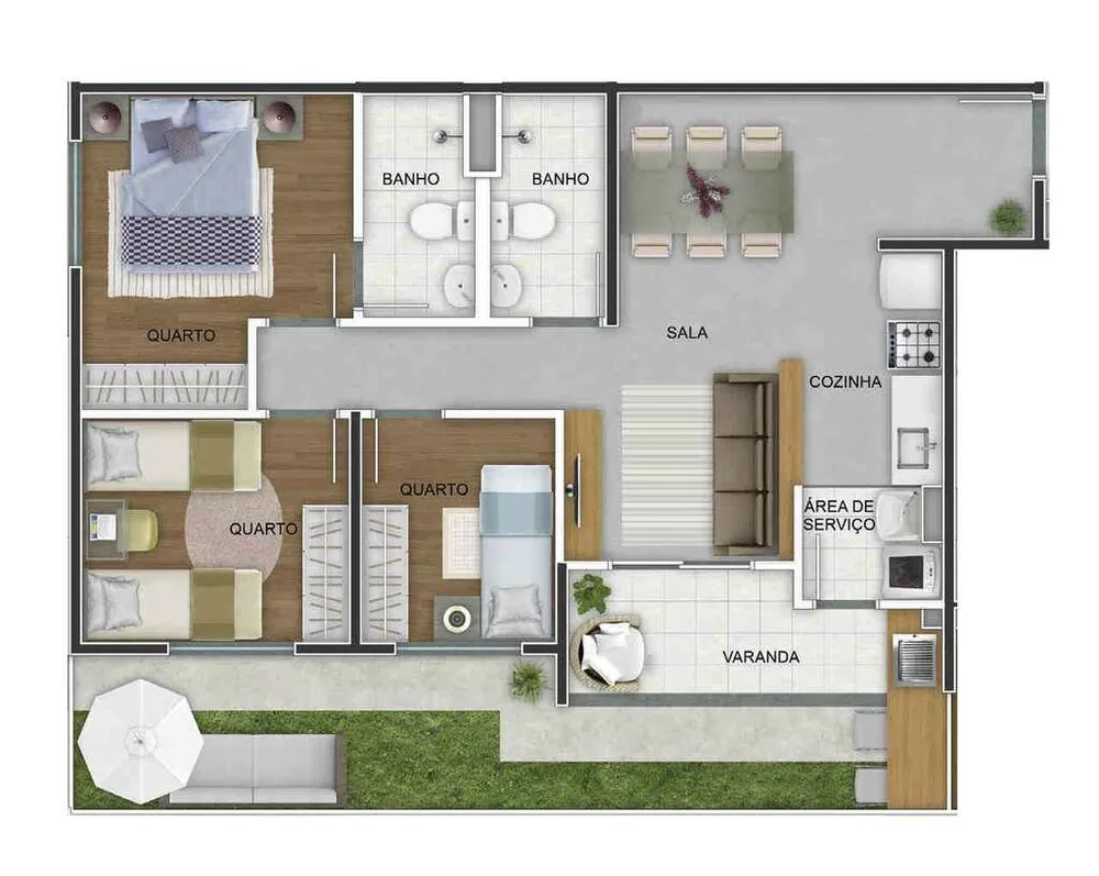 Apartamento, 3 quartos, 63 m² - Foto 107