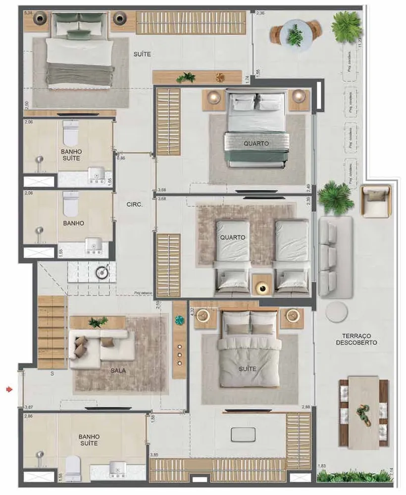 Cobertura, 4 quartos, 101 m² - Foto 102