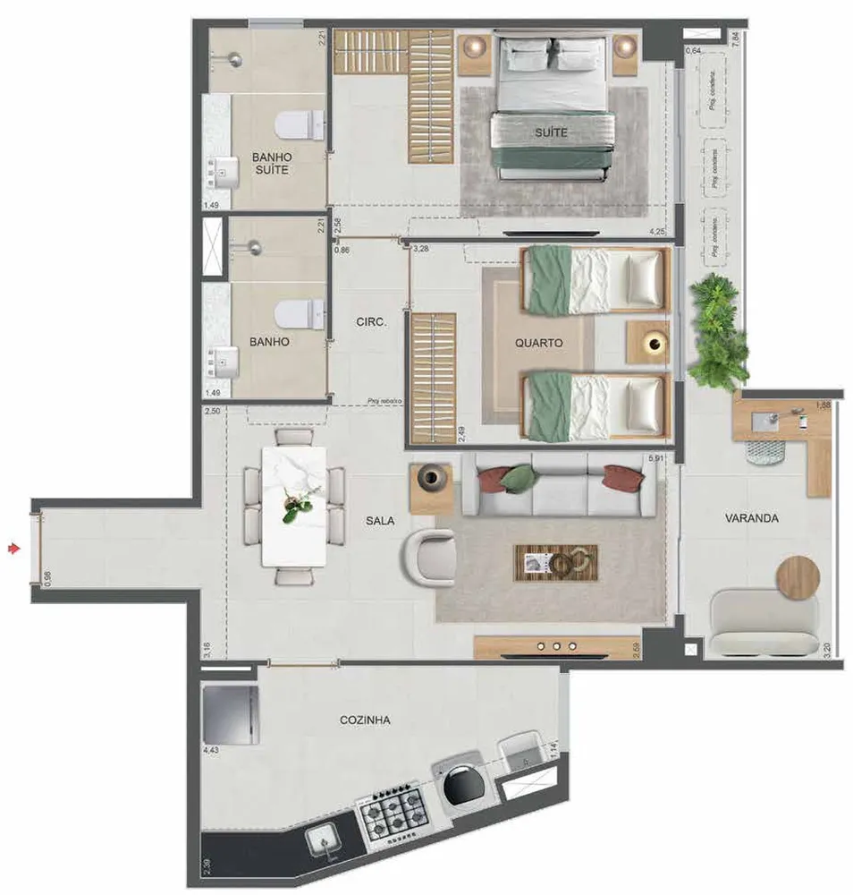 Apartamento, 3 quartos, 101 m² - Foto 49