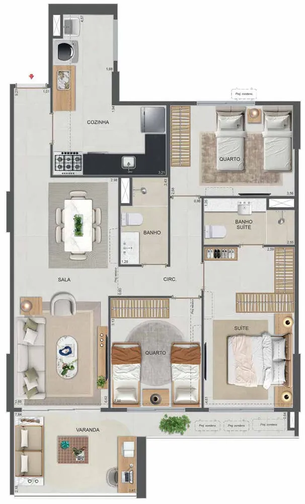Apartamento, 3 quartos, 101 m² - Foto 51