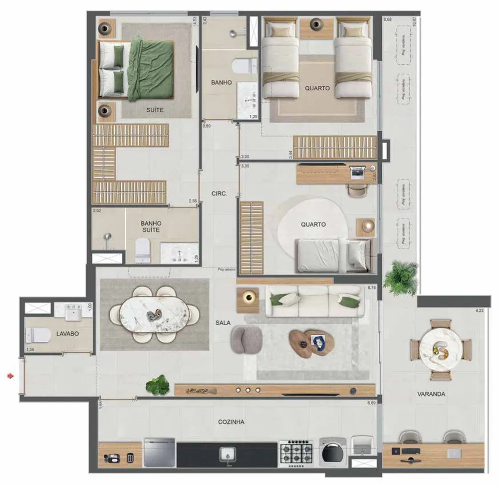 Apartamento, 3 quartos, 101 m² - Foto 56