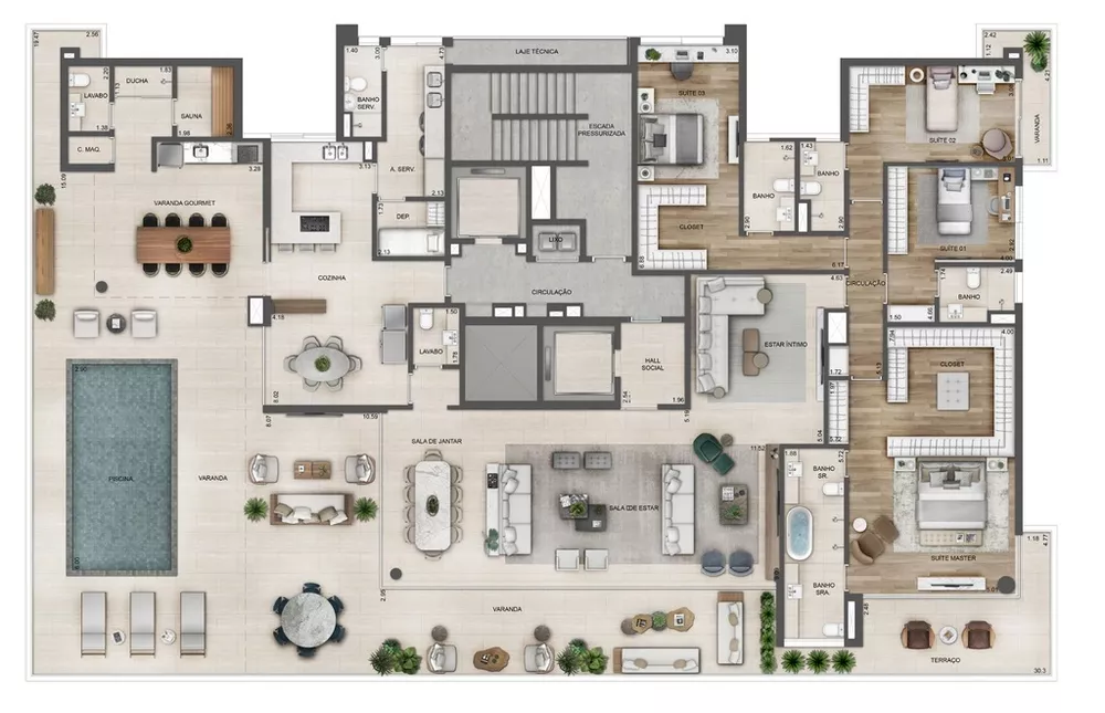 Apartamento, 4 quartos, 231 m² - Foto 48
