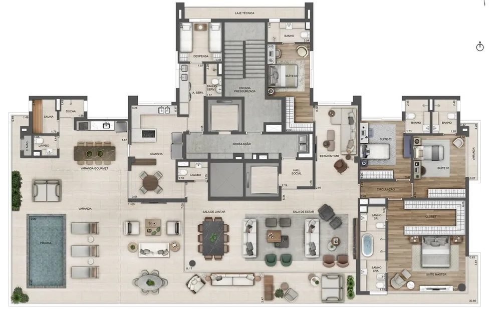 Apartamento, 4 quartos, 231 m² - Foto 56