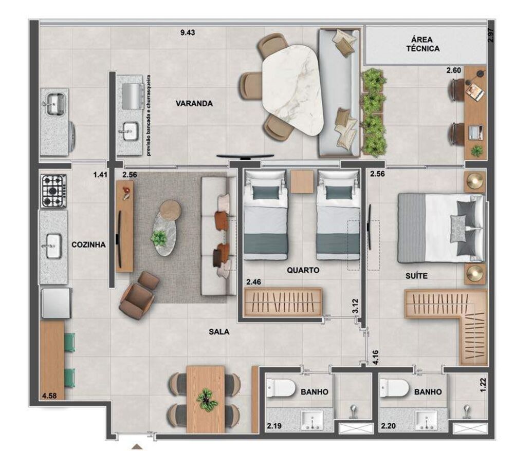 Apartamento à venda com 2 quartos, 81m² - Foto 9