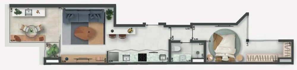 Apartamento, 1 quarto, 55 m² - Foto 34