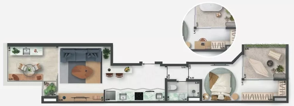 Apartamento, 1 quarto, 55 m² - Foto 8