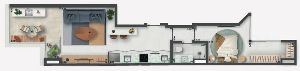 Apartamento, 1 quarto, 55 m² - Foto 11