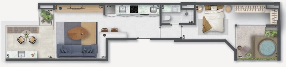 Apartamento, 1 quarto, 55 m² - Foto 3
