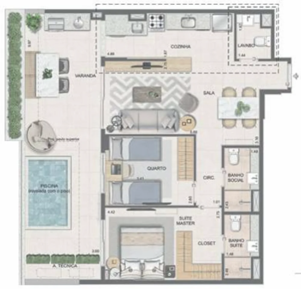 Apartamento, 2 quartos, 91 m² - Foto 71