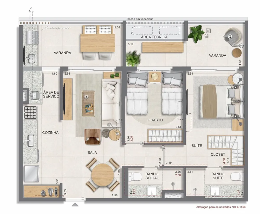 Apartamento, 3 quartos, 104 m² - Foto 61