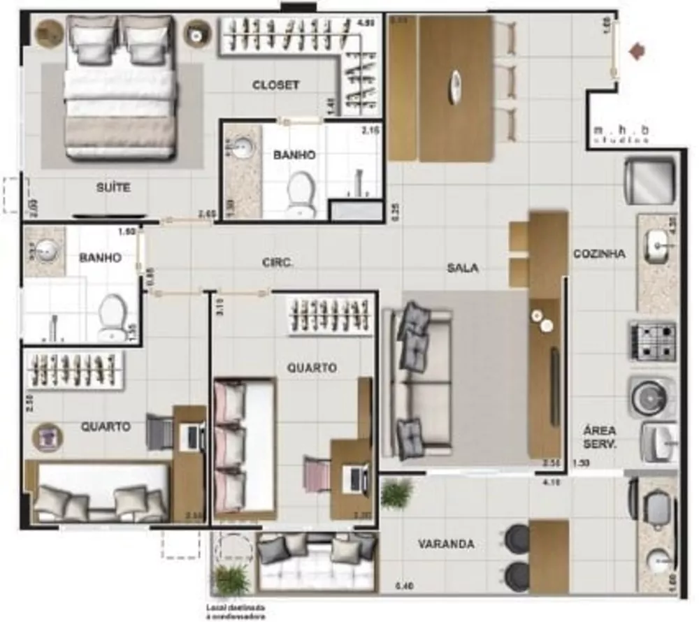 Cobertura, 2 quartos, 129 m² - Foto 18