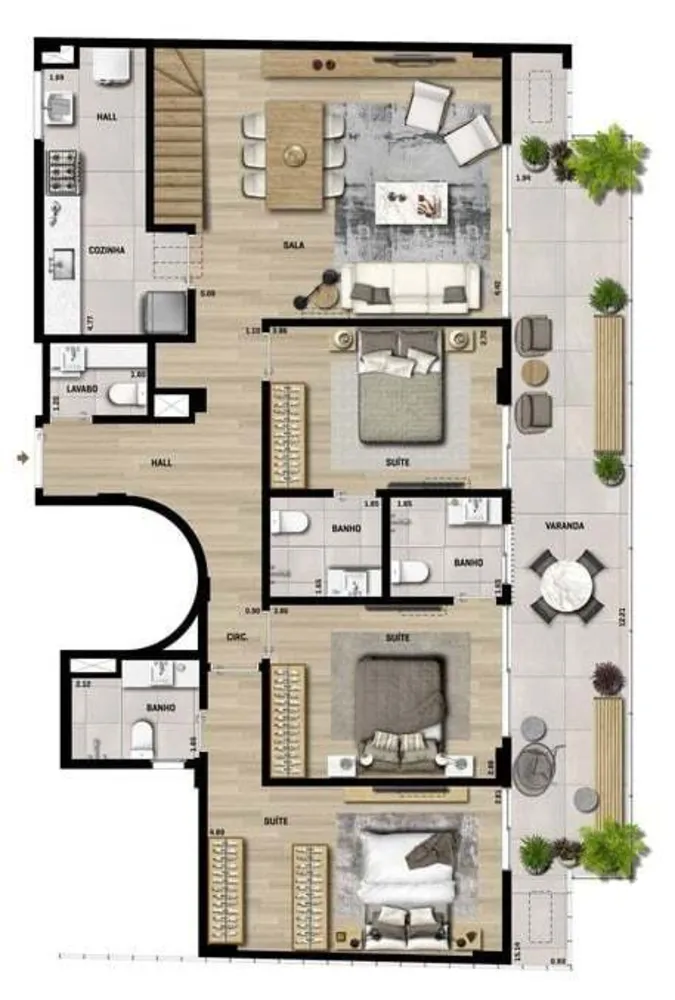 Apartamento, 3 quartos, 133 m² - Foto 84